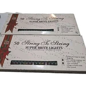 Vintage 2 Boxes Santa Trim String Super Brite Lights Multicolor Holiday Xmas